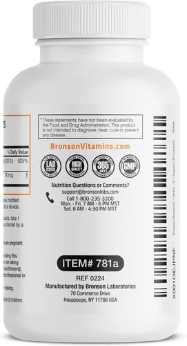 Miniatura 7 de Bronson Suplemento de Vitamina K2 D3 (MK7) Fórmula No-GMO Vitamina D3 5000IU (125 mcg) y 90 mcg K2 MK-7, Complejo D y K Fácil de Tragar, 60 Cápsulas