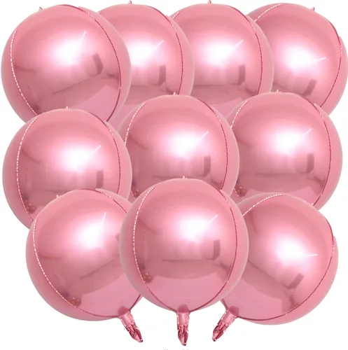 Miniatura 17 de KALOR Globos de papel de aluminio de 22 pulgadas de feliz año nuevo, 10 piezas, globos grandes 4D gigantes redondos de papel de aluminio metálico