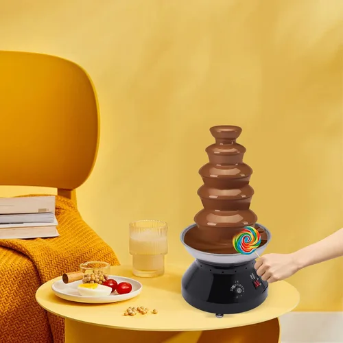 Miniatura 3 de Máquina eléctrica de fuente de fondue de chocolate de 5 niveles, 7 libras de gran capacidad, máquina de fusión y calor de chocolate con mantequilla