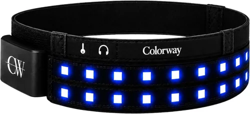Colorway Cinturón LED para correr, equipo de correr reflectante con tira de luz extraíble, 5 colores brillantes, recargable por USB, cintura