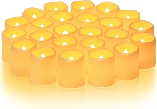 Miniatura 14 de Homemory - Paquete de 100 velas votivas sin llama parpadeantes, velas falsas eléctricas de más de 200 horas, luz de té LED operada