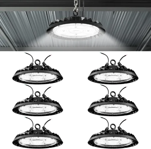 Miniatura 11 de Sunco UFO - Luz LED de alta bahía, 150 W, 21000 lúmenes, 5000 K, 100-277 V, regulable, 0-10 V, luces ultra brillantes para tienda comercial