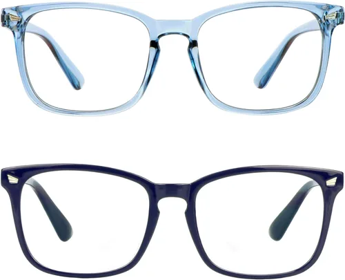 Miniatura 13 de LifeArt 2 pares de anteojos de bloqueo de luz azul con bisagra de resorte, anteojos para computadora, anteojos de juegos, gafas de TV para mujeres