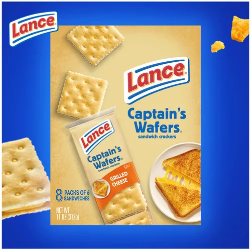 Miniatura 6 de Lance Galletas tipo sándwich, obleas de queso a la parrilla del capitán, caja de 8