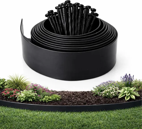 Miniatura 13 de Gardzen Kit de Bordes para Paisajismo de 1.5" x 20', Borde de Jardín y Césped Sin Excavación con 24 Piezas de Estacas, Borde Flexible para Cama