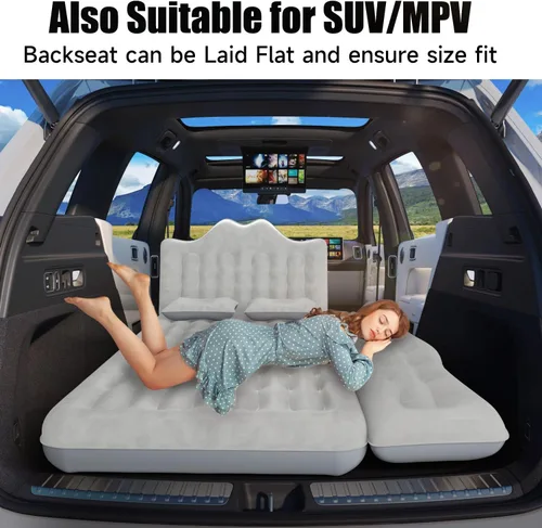 Miniatura 2 de colchón de aire para coche, colchón inflable para SUV y camión, colchón de aire para asiento trasero, cama inflable para camping, colchón de aire