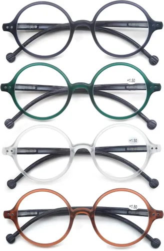 Miniatura 9 de Gafas de Lectura Redondas para Mujeres y Hombres con Bloqueo de Luz Azul, Lectores Circulares Unisex Ultraligeros, Gafas de Lectura sin Prescripción
