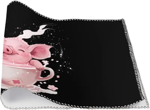 Miniatura 3 de Funny Pigs Cup Placemats Set of 6 Resistant Table Mats Washable Place Mats for Dinner Party Table Decoration