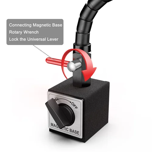 Miniatura 5 de HDLNKAK Indicador de dial digital de 0.000-1.000 in/1 pulgada con base magnética, juego de herramientas de indicador de dial para alineación