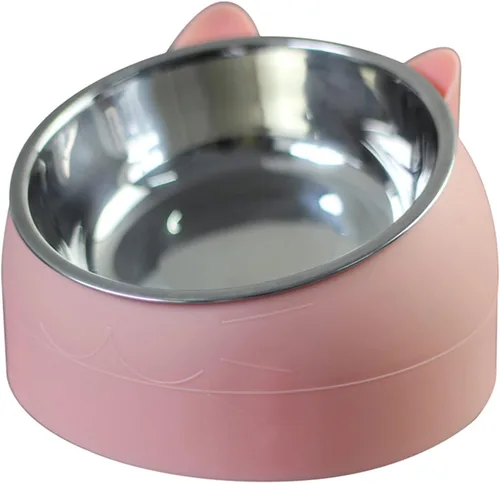 Miniatura 3 de Cuenco elevado para gatos inclinado en 15°, comedero elevado para bulldog sin derrames, plato de comida para perros y gatitos, antideslizante, Verde