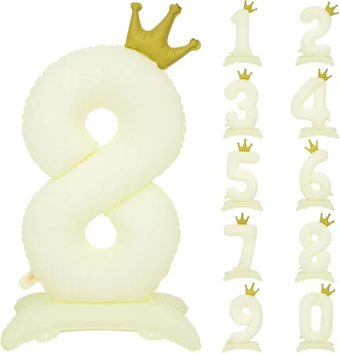 Miniatura 10 de Globos de aluminio grandes con corona negra número 0 para niños y niñas, cumpleaños, boda, aniversario, fiesta, baby shower, suministros 0