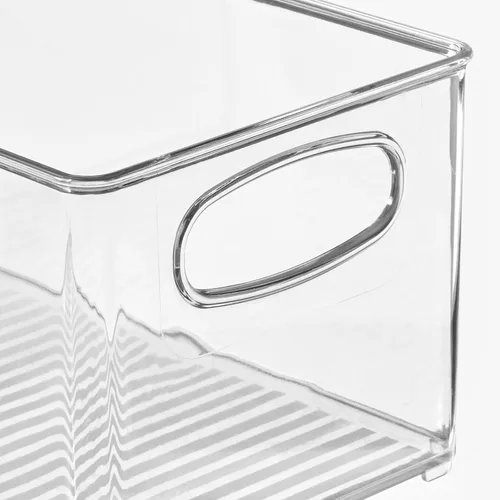 Miniatura 4 de mDesign Organizador de plástico para armario del hogar, cesta de almacenamiento con asas para dormitorio, baño, estantes de gabinete, entrada