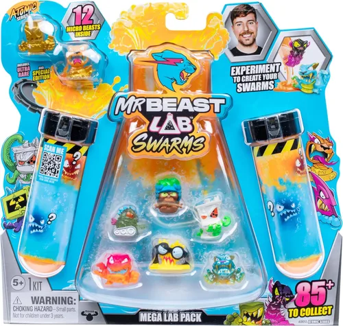 Miniatura 10 de MrBeast Lab Swarms Series 2 Atomic Cash Case - Paquete de 18 figuras coleccionables de Micro Beasts, incluye figuras exclusivas ultra raras