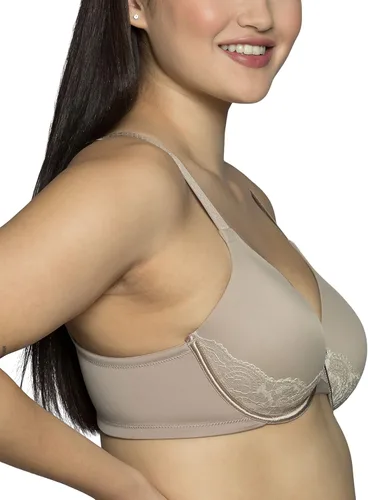 Miniatura 2 de Vanity Fair Brasier de realce de espalda completa para mujer con encaje, tela elástica en 4 direcciones, copas ligeramente forradas hasta DD