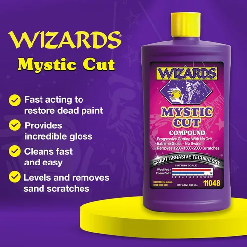 Miniatura 2 de Wizards Mystic Cut Smart Abrasivo para Suministros de Detallado Automotriz - Removedor de Rayones Sin Desorden para Vehículos - Compuesto de Corte a