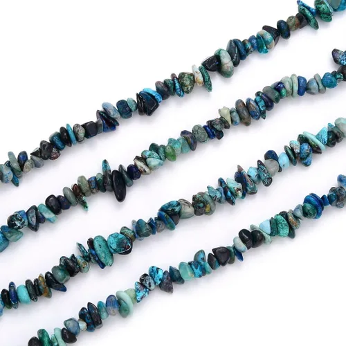Miniatura 4 de Adabele Cuentas sueltas de gemas de cristal natural Chrysocolla de 15 pulgadas, con agujero perforado, de forma libre, espaciadores de piedra