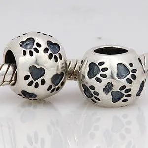 Miniatura 4 de ABUN Abalorio de plata de ley 925 con diseño de huella de perro para pulseras, regalos de madre