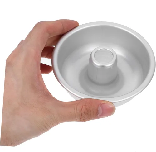 Miniatura 7 de BESTonZON Moldes de tubo para hornear Angel Food Cake Pan antiadherente Sartén de tubo de gasa de aleación de aluminio Molde de donas Molde