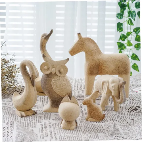 Miniatura 8 de EXCEART Juego de 2 figuras de conejo de madera, sin terminar, rústico, para manualidades, decoración del hogar, adornos de escritorio