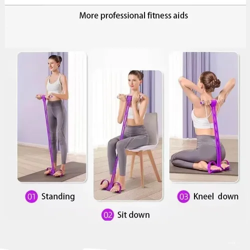 Miniatura 7 de Banda de resistencia para extracción de pedal de 6 tubos, cuerda de tensión multifunción para gimnasio en casa, equipo de entrenamiento de cintura