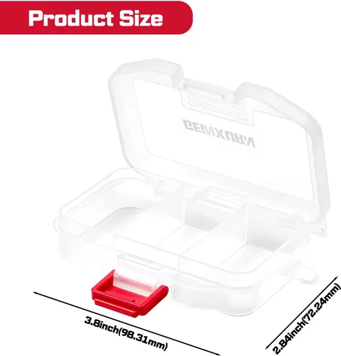 Miniatura 2 de Geinxurn Organizador de piezas pequeñas, 4 cajas de herramientas portátiles transparentes de plástico con divisores para accesorios pequeños y cajas