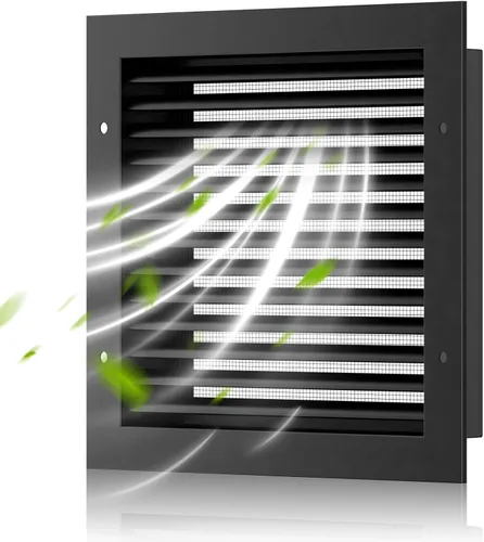 Miniatura 15 de Rejillas de ventilación de pared de 8 pulgadas de ancho x 8 pulgadas de alto, rejillas de ventilación Hon&Guan de aleación de aluminio a dos aguas