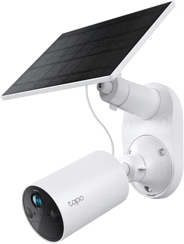 Tapo TP-Link Tapo SolarCam C402 Kit, cámara solar para exteriores con batería y base de panel solar, inalámbrica, 1080P, detección gratuita de Blanco