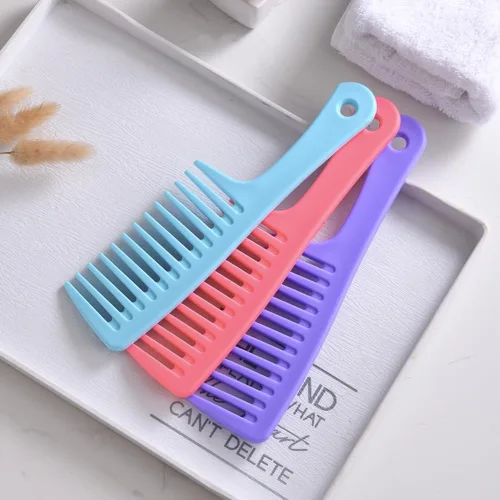 Miniatura 3 de Peine de dientes anchos, peine desenredante grande para mujeres y hombres, cepillo de peinado duradero para tipos de cabello rizado, largo y húmedo