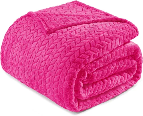 Exclusivo Mezcla Manta de Vellón Tamaño King para Cama, 90x104 Pulgadas Mantas de Franela Jacquard Suaves y Acogedoras, Ligeras Afelpadas Cálidas