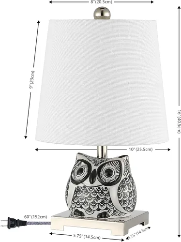 Miniatura 3 de JONATHAN Y JYL3014C Justina - Minilámpara led de mesa de 16 pulgadas, de cerámica, para casa de campo, dormitorio, sala de estar, oficina, Negro