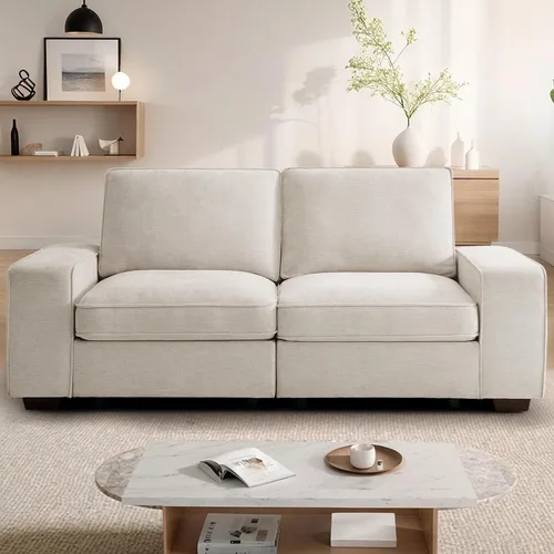 Miniatura 34 de TEKAMON Sofá Modular de 100" con Almacenamiento en los Asientos, Cómodo Sofá de Tela Chenilla de 3 Plazas para Sala de Estar, Oficina, Apartamento