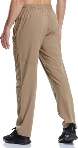 Miniatura 3 de CUNYI Pantalones deportivos para hombre con bolsillos con cremallera, ligeros, de secado rápido, pantalones de senderismo y correr para hombre