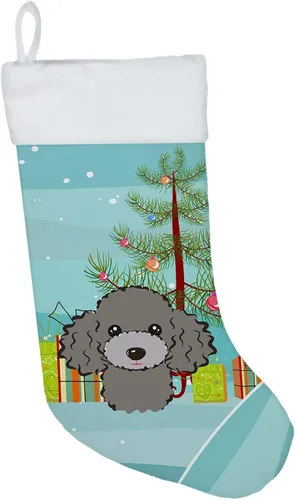 Miniatura 41 de Caroline's Treasures BB1590CS Árbol de Navidad y Alaskan Malamute Calcetines de Navidad para colgar en la chimenea, decoración de fiesta de Navidad