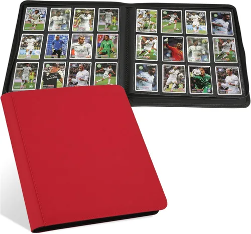 Miniatura 34 de GERMUN Carpeta de 4 bolsillos para tarjetas, carpeta de tarjetas de intercambio con cremallera premium, carpeta de colección de tarjetas de 400 4