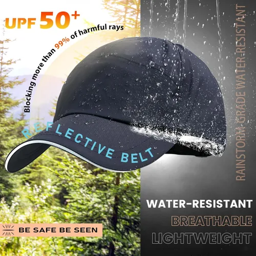 Miniatura 2 de Gorra de béisbol impermeable para hombre, sombrero de lluvia plegable para correr al aire libre, sombrero de pesca solar