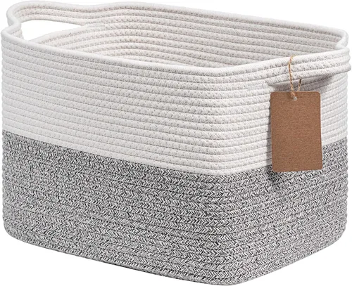 Miniatura 12 de Goodpick Cesta de Almacenamiento Negra para Estantes, Cestas Tejidas para Almacenamiento, Cestas de Almacenamiento de Juguetes para Niños, Cesta