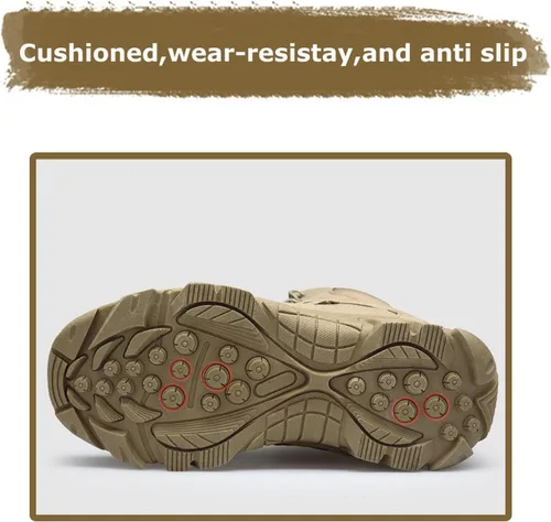 Miniatura 6 de Kervaky Botas tácticas militares para hombre, botas de trabajo, botas de desierto, botas duraderas, botas de senderismo, botas de combate, botas