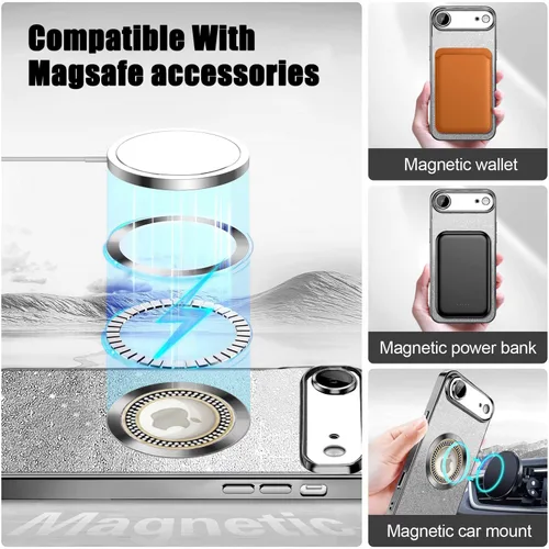 Miniatura 392 de Misscase Funda magnética con purpurina para iPhone 11 compatible con MagSafe, protección completa, delgada, a prueba de golpes, antiarañazos