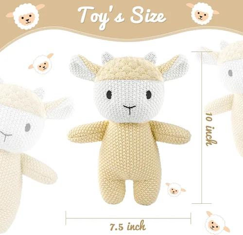 Miniatura 2 de Lindos animales de peluche de cordero de punto, animales de peluche de ganchillo y juguetes suaves. Lindas muñecas de animales pequeños, juguete
