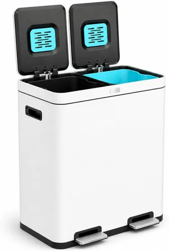 Miniatura 14 de Home Zone Living - Bote de basura de cocina de 19 galones con compartimentos duales para reciclaje, control de olor CleanAura, acero inoxidable