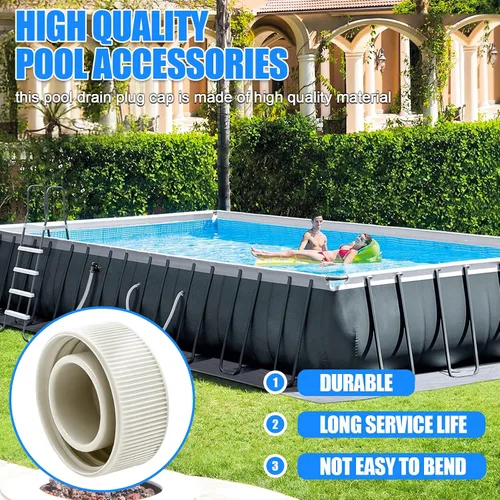 Miniatura 6 de Tapa de tapón de drenaje de piscina 11044, piezas de repuesto para piscinas Intex sobre el suelo de 42 pulgadas y más, tapa de drenaje de piscina