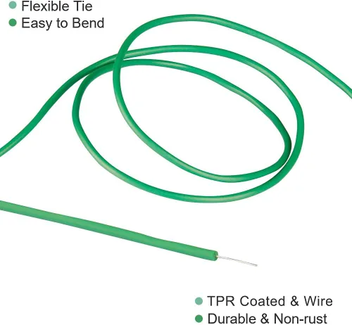Miniatura 2 de Lazos suaves para plantas, lazos de jardín TPR flexibles y duraderos para cordeles, ramas de tomate, enredaderas y cables de cable (verde)