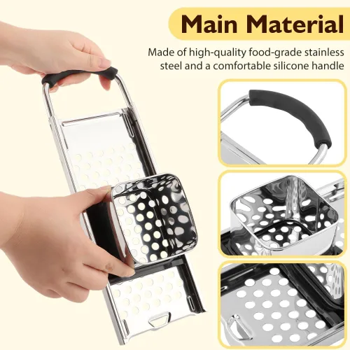 Miniatura 7 de Spaetzle Maker de acero inoxidable con mango de agarre cómodo y espumadera, juego de herramientas para hacer albóndigas de huevo alemán casero