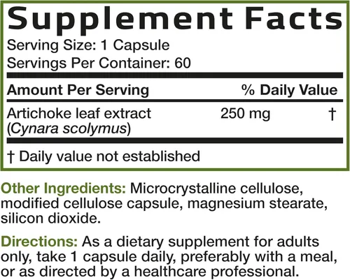 Miniatura 6 de Bronson Hoja de alcachofa extra fuerte apoya la digestión saludable función hepática saludable, sin OMG, 60 cápsulas vegetarianas