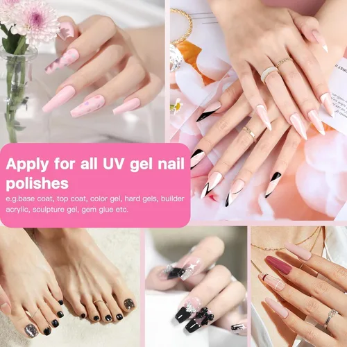 Miniatura 8 de Lámpara de uñas LED UV, luz UV profesional para uñas de gel con sensor automático y 4 ajustes de temporizador, base magnética, pantalla táctil LCD