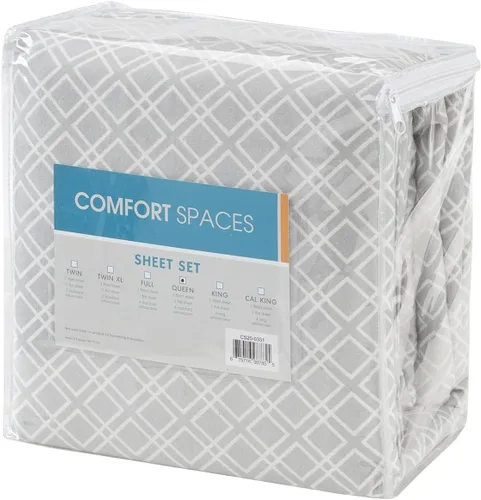 Miniatura 12 de Comfort Spaces - Juego de cama de franela de algodón cálido y transpirable con sábanas de bolsillo profundo y fundas de almohada, tamaño Cal King