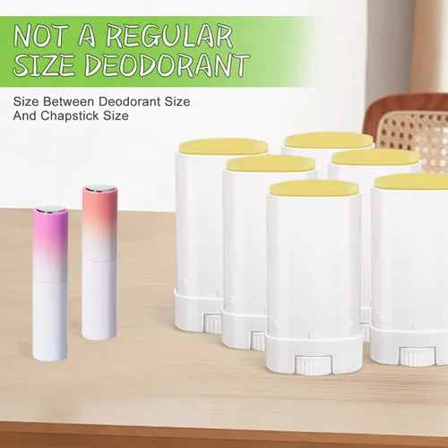 Miniatura 7 de Paquete de 50 recipientes de desodorante de muestra blanca de 0.5 oz/0.5 fl oz, recipientes de plástico vacíos ovalados para Chapstick, bálsamo