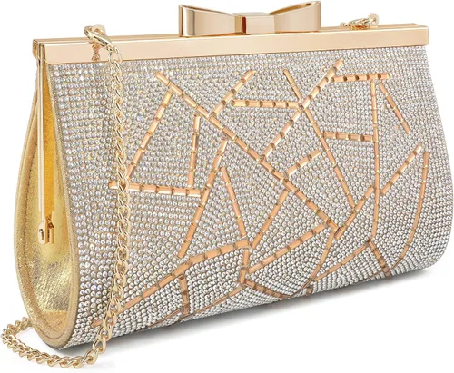 Miniatura 8 de Bolso de mano de noche para cóctel, baile de graduación, cristales brillantes con diamantes de imitación para novia y dama de honor, boda, fiesta