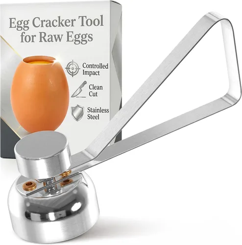 Miniatura 10 de Separador de huevos para huevos crudos, herramienta separadora de yema de huevo con diseño de cuenco colgante para menos desorden, cuenco