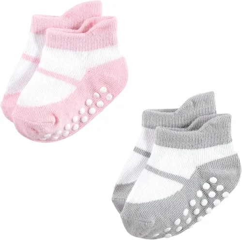 Miniatura 7 de Hudson Baby Calcetines antideslizantes unisex para bebé, Rosado Rosa Negro
